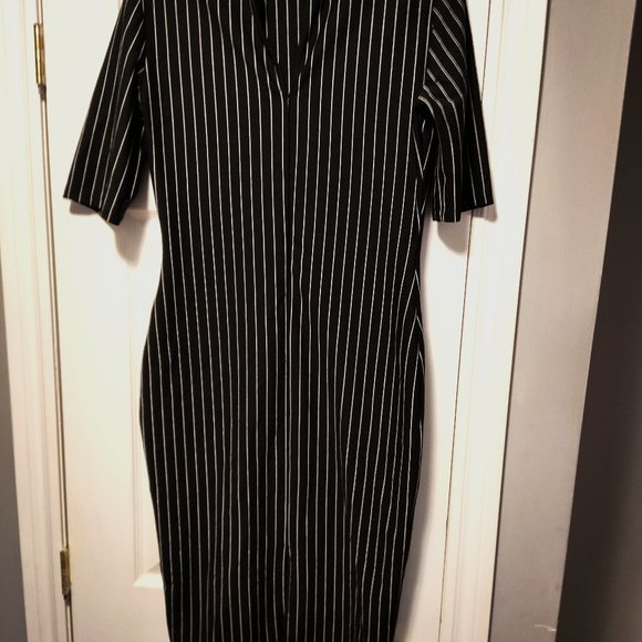Another story Dresses & Skirts - Another Story form fitting dress, size Small,  black with pin stripes